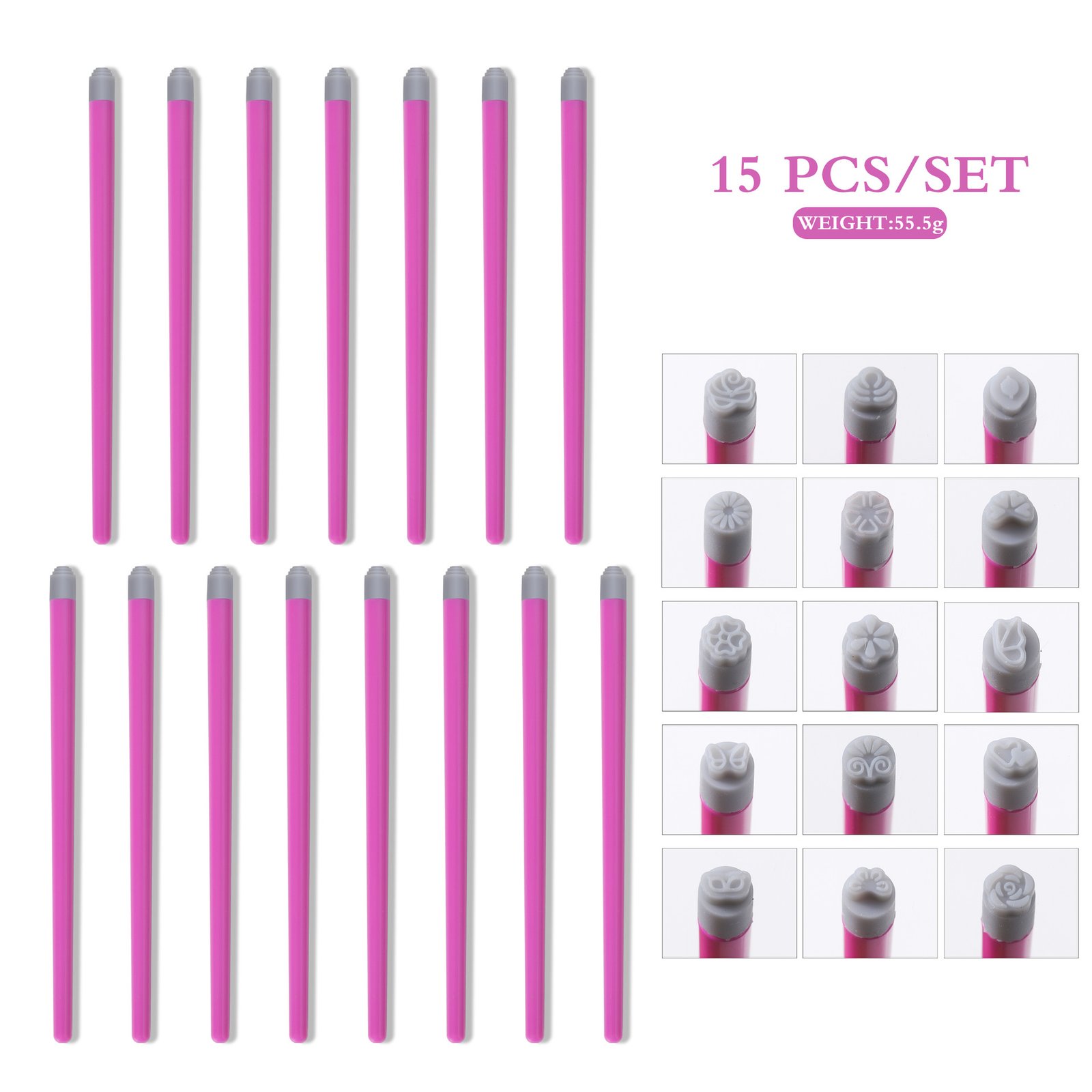 Silicone Head Nail Art Stamping Pen Butterfly Floral DIY Nail Stamp Transfer Tool - Image 8