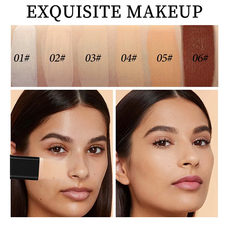 Oqianya Cream Foundation Concealer Long-Lasting Solid Foundation Dual-Purpose Powder Puff Brush - Image 4