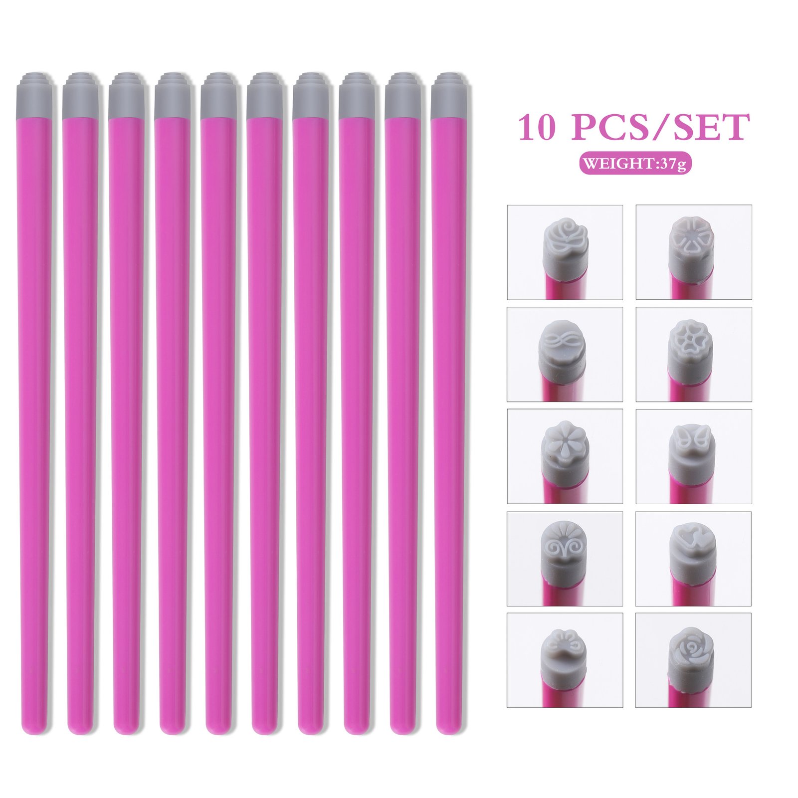 Silicone Head Nail Art Stamping Pen Butterfly Floral DIY Nail Stamp Transfer Tool - Image 7