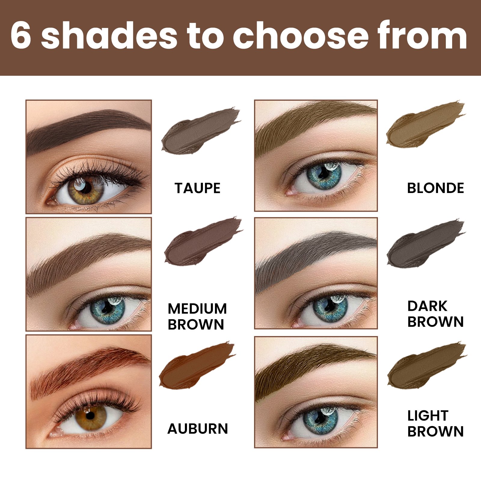 EELHOE Perfect Brow Stencil Kit, Waterproof Smooth Easy Color No Smudge No Makeup Natural Three-Dimensional Eyebrow Cream - Image 5