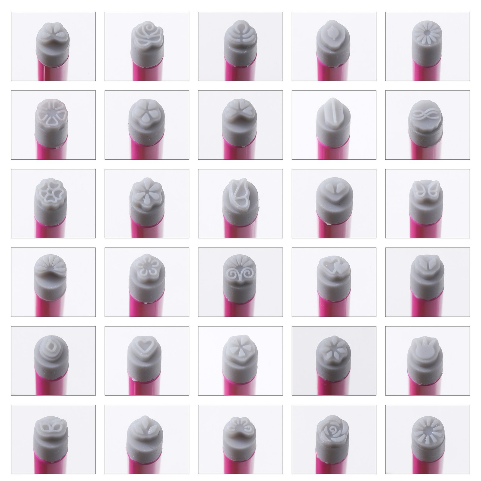 Silicone Head Nail Art Stamping Pen Butterfly Floral DIY Nail Stamp Transfer Tool - Image 9