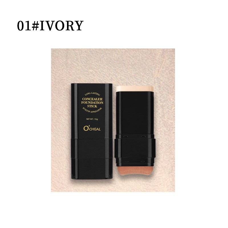 Oqianya Cream Foundation Concealer Long-Lasting Solid Foundation Dual-Purpose Powder Puff Brush - Image 6